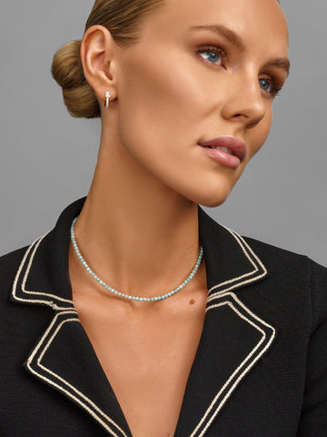 Nialaya Women's Necklace Larimar Faceted Choker Larimar Faceted Choker 15 Inches / 38.1 cm WNECK_315